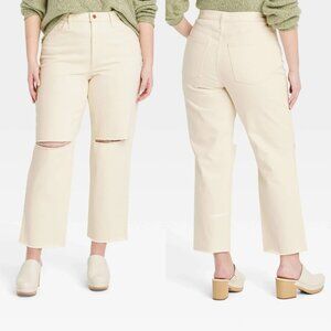Size 16 - Womens Super-High Rise Vintage Straight Jeans - Universal Thread Ivory